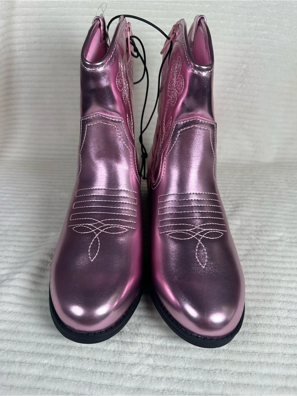 Thereabouts Big Girls Metallic Pink Catalina Flat Heel Cowboy Boots NWT Size 5
